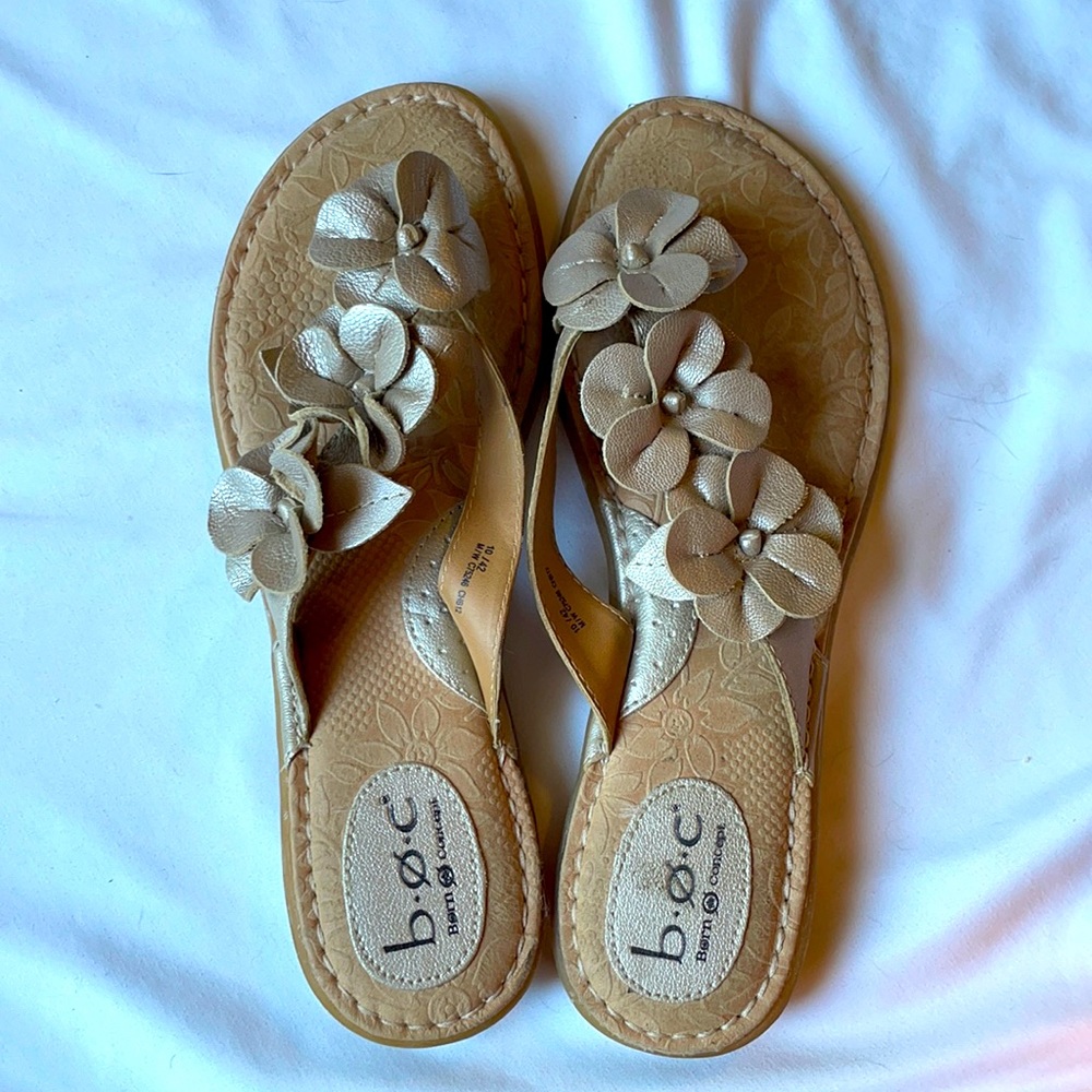 BØC Floral Leather Sandals